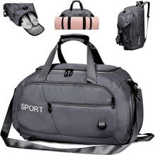 Sporttasche 40L mit Rucksackfunktion und Schuhfach Grau