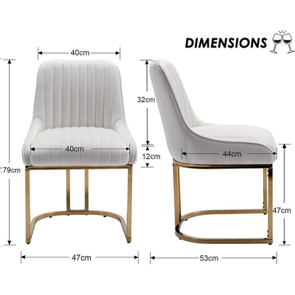 Esszimmerstühle Set 4er Samt Weiß – Modern & Komfortabel