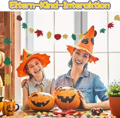 Herbst Bastelset Kinder 500 Stück Moosgummi Aufkleber Ahornblatt DIY