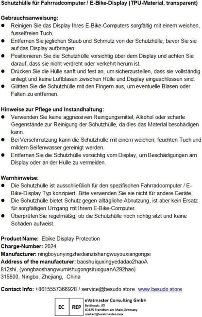 Besudo Schutzhülle für Bosch LED Remote - Kratzschutz Stoßschutz Cover E-Bike Zubehör
