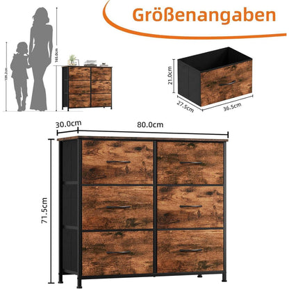 Kommode mit 6 Stoffschubladen – Schlafzimmer Organizer
