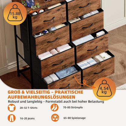Kommode mit 8 Stoffschubladen – Schlafzimmer Organizer