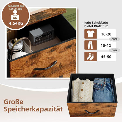 Somdot Kommode mit 4 Stoffschubladen – Schlafzimmer & Wohnzimmer