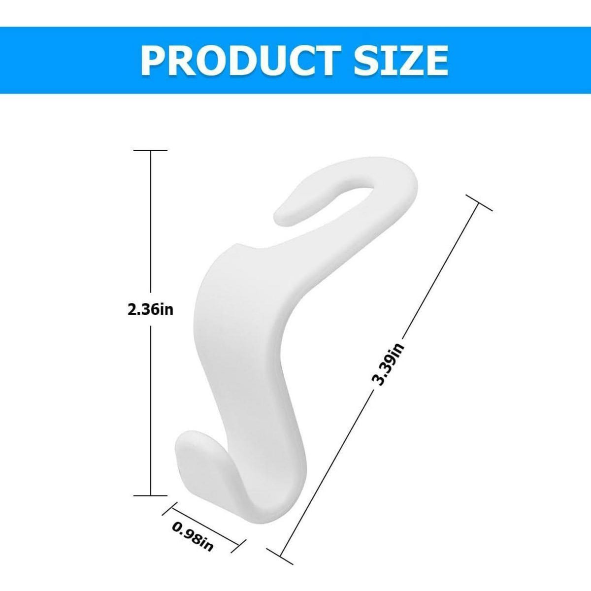 Auto-Kopfstützenhaken 4er-Set, Weiß, für Taschen & mehr