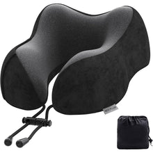 Nackenkissen Reise aus Memory Foam mit samtweichem Bezug (Schwarz)