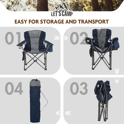 XXL Campingstuhl Klappbar mit Kühltasche & Getränkehalter