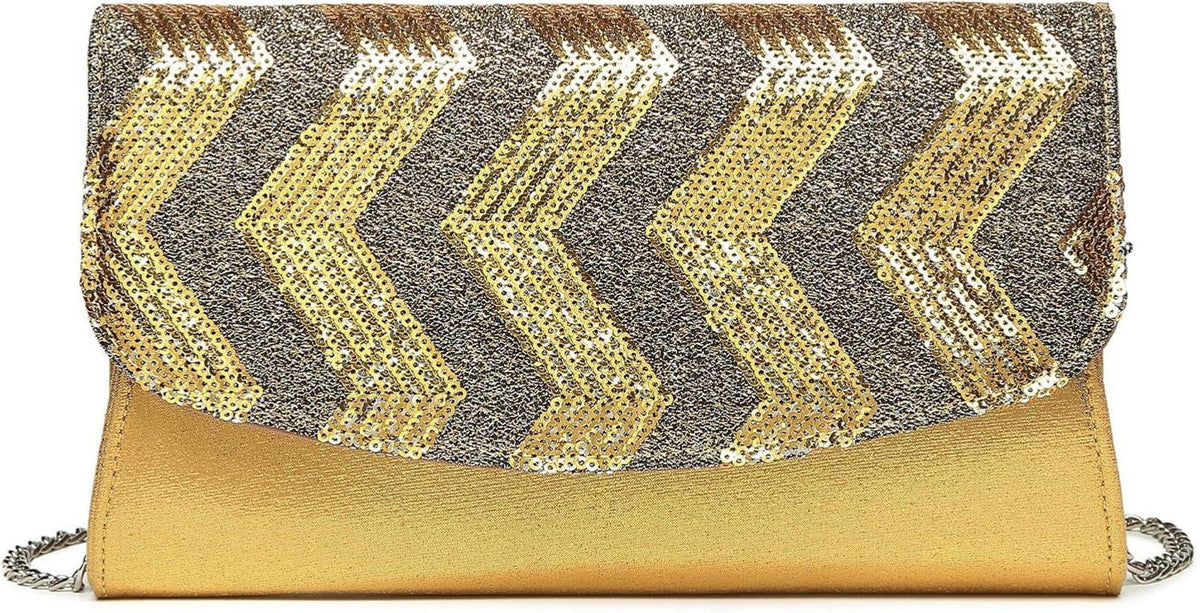 Party Pailletten Clutch Damen Kettentasche Schultertasche