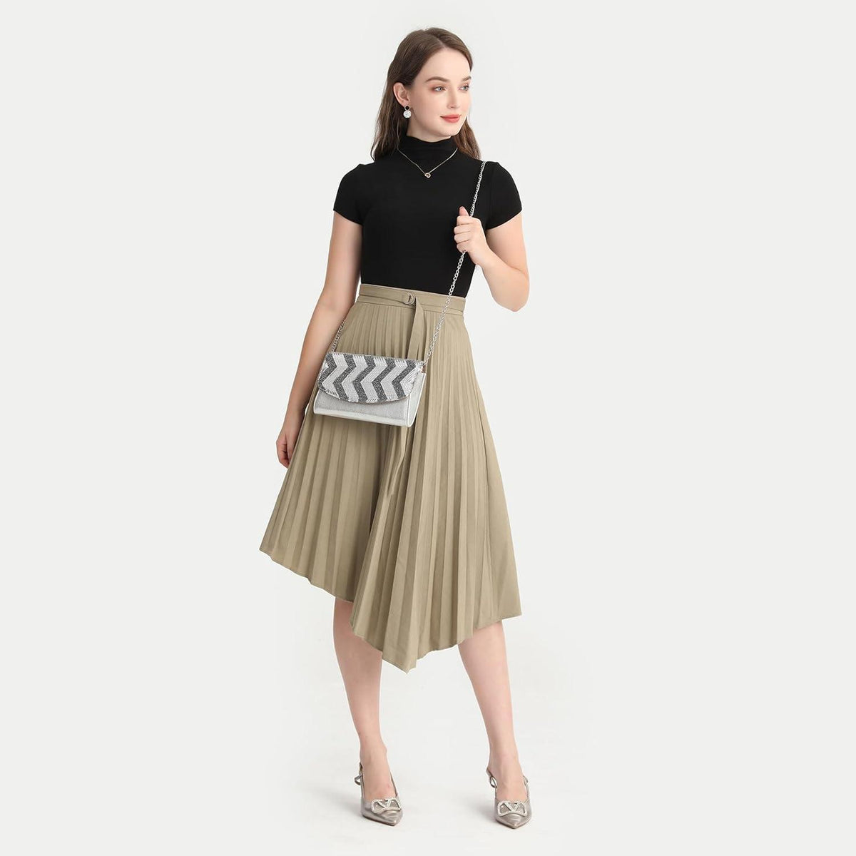 Miss Lulu Clutch Damen Party Pailletten Schultertasche
