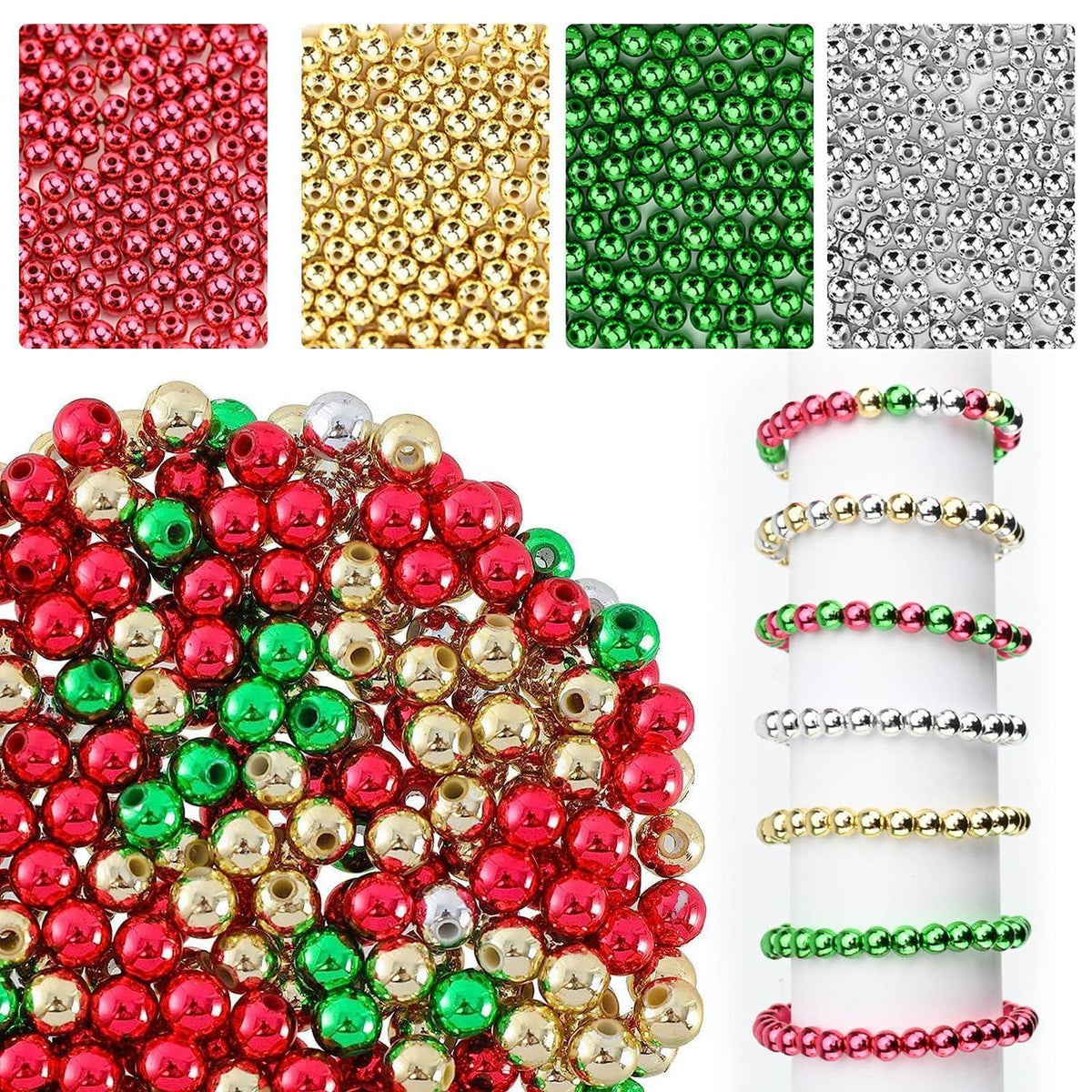 Weihnachts Bastelset 1200 Perlen für Kinder – DIY Schmuck & Deko