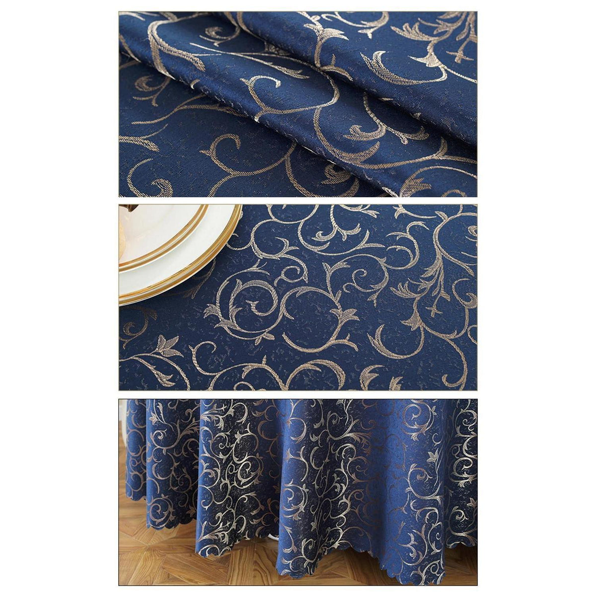 Runde Jacquard Tischdecke Gelb 360 cm – Elegant & Pflegeleicht