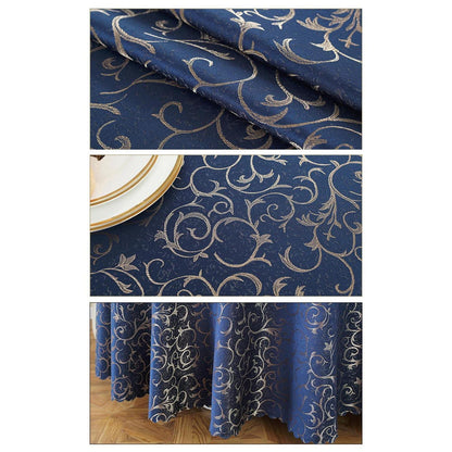 Runde Jacquard Tischdecke Dunkelbraun 340 cm – Elegant & Pflegeleicht