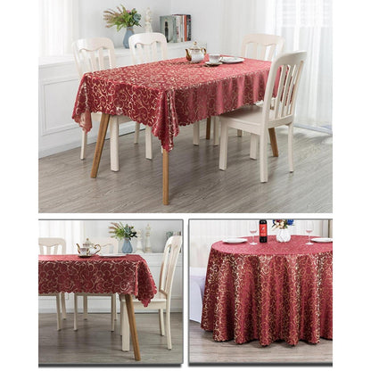 Runde Jacquard Tischdecke Bordeaux 360 cm – Elegant & Pflegeleicht