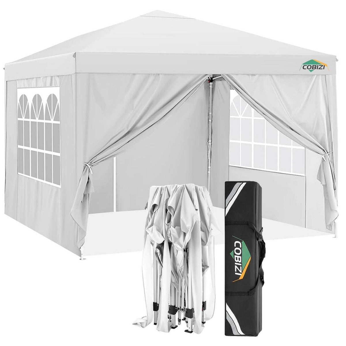 Gartenpavillon 3x3m, zusammenklappbar mit Seitenwänden