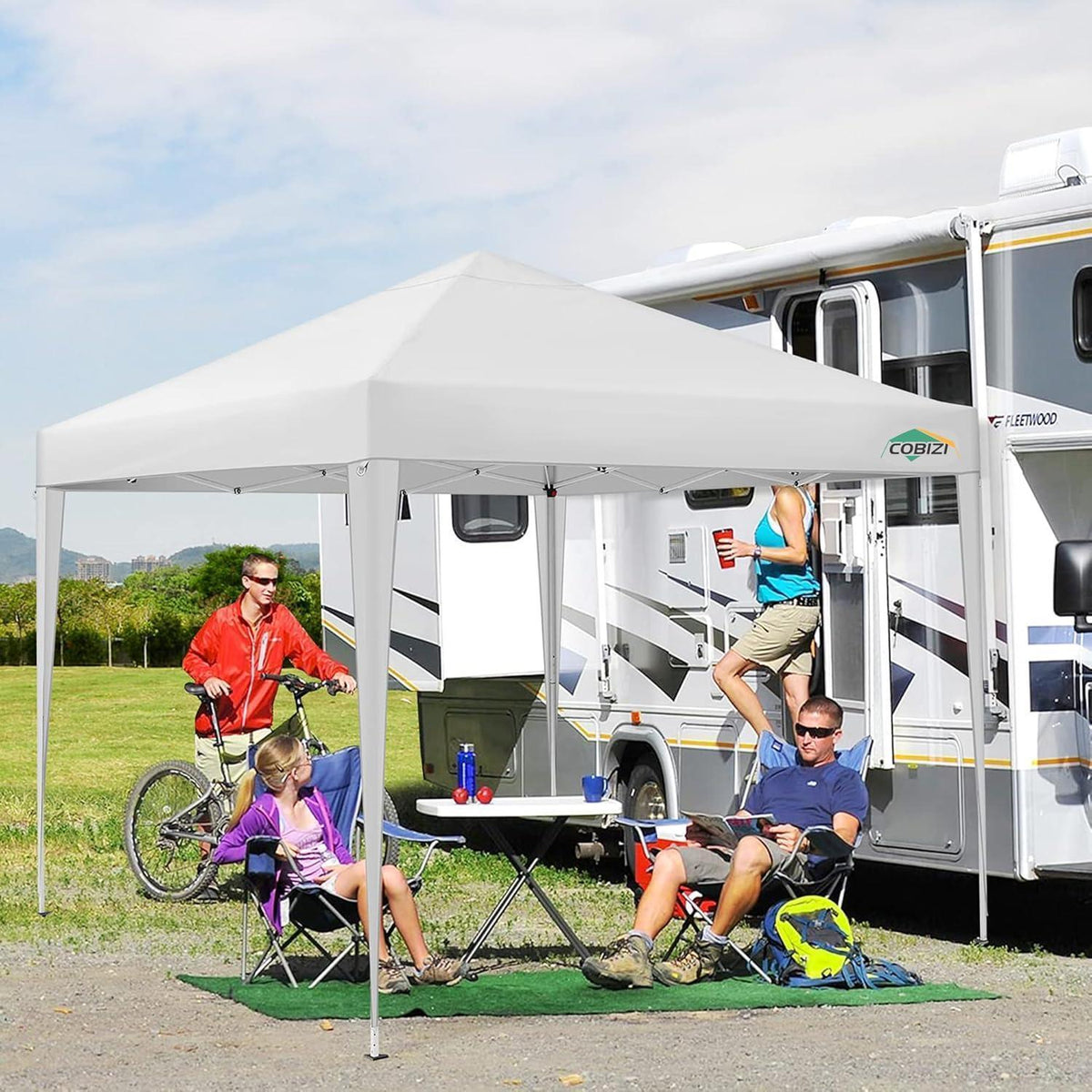 Gartenpavillon 3x3m, zusammenklappbar mit Seitenwänden
