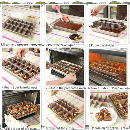 Brownie Backform mit Trennwänden – 18 Portionen