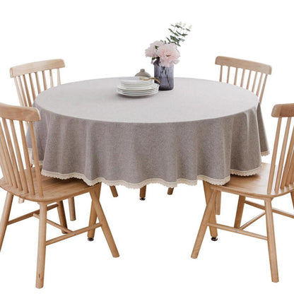 Runde Baumwollleinen Tischdecke Ø 260 cm – Hellgrau