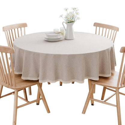 Runde Baumwollleinen Tischdecke 260 cm Kaki