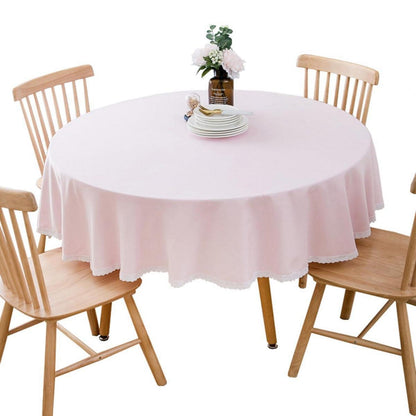 Runde Baumwollleinen Tischdecke Rosa 260 cm – Schutz & Stil