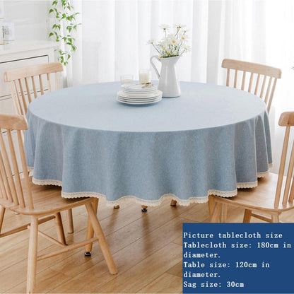 Runde Baumwollleinen Tischdecke Rosa 240 cm – Schutz & Stil