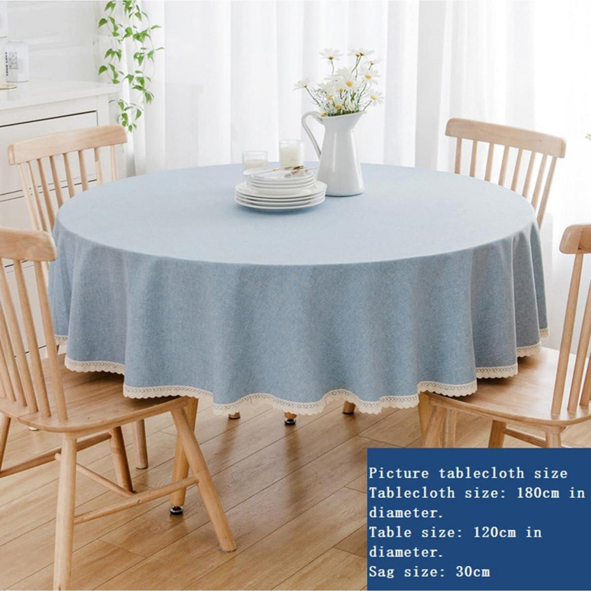 Runde Baumwollleinen Tischdecke Dunkelbraun 260 cm