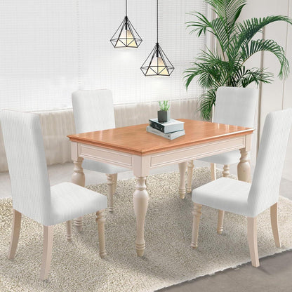 Stuhlhussen 4er Set – Stretchbezug für Esszimmerstühle Weiß