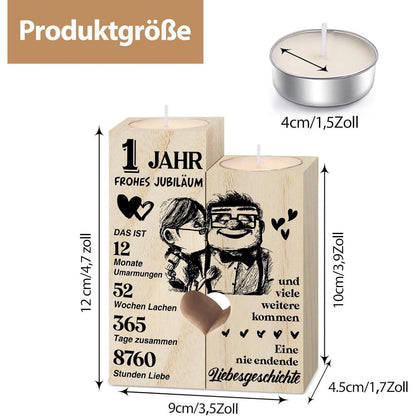 Holz Kerzenständer 1. Hochzeitstag Geschenk für Paare