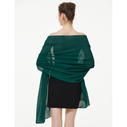 Chiffon Schal Stola Damen Festlich Elegant Smaragdgrün