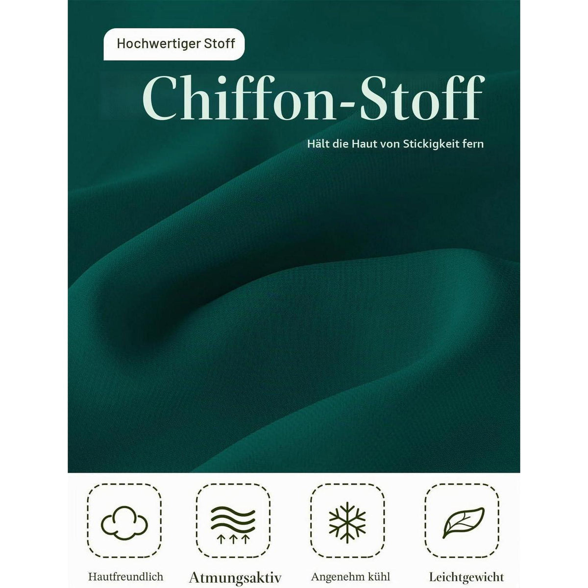 Chiffon Schal Stola Damen Festlich Elegant Smaragdgrün