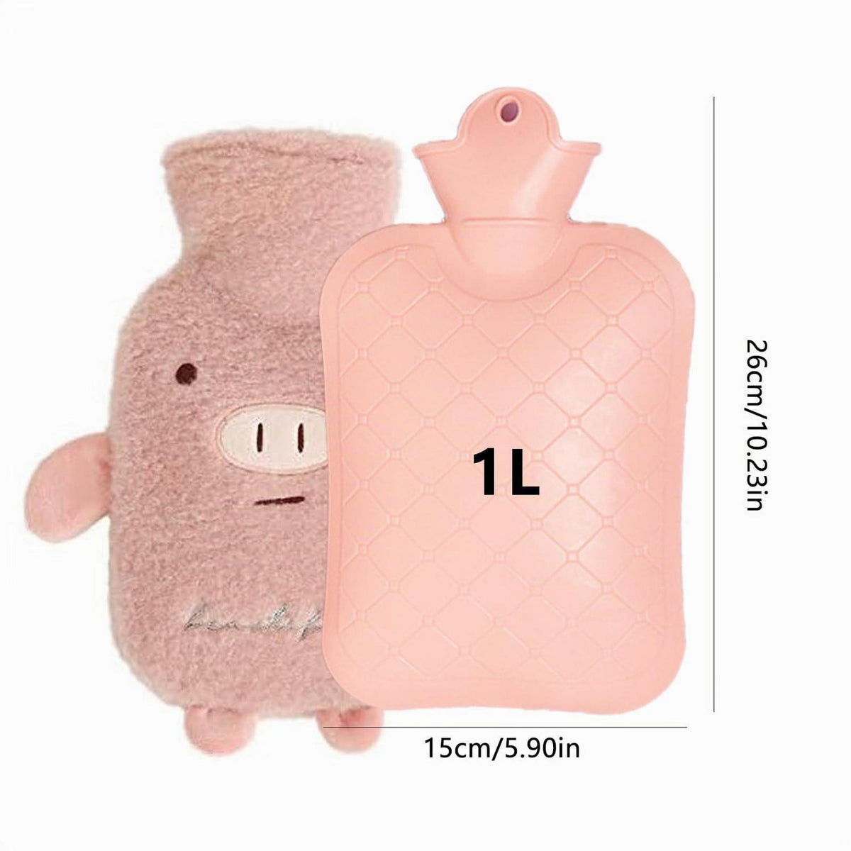 1L Wärmflasche mit Plüschbezug – Winterwärme & Geschenkidee