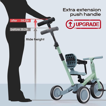 5-in-1 Kinder Dreirad & Laufrad ab 1 Jahr, Grün