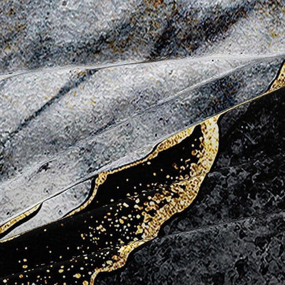 Marmor Grau Schwarz Bettwäsche Set 220x240 cm Mikrofaser