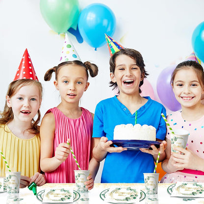 100Stück Einweggeschirr Set Happy Birthday Geburtstag Deko Essgeschirr