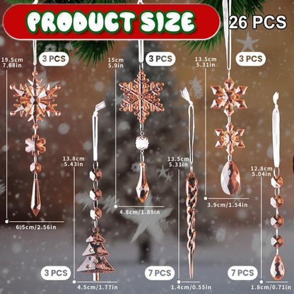 Weihnachtsbaumschmuck Kristall Anhänger 26 Stück Gold