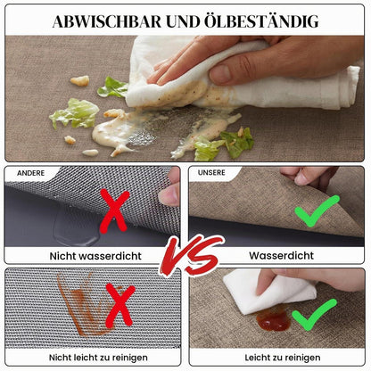 Oval Tischset 6er Set Beige – Abwaschbar & Hitzebeständig