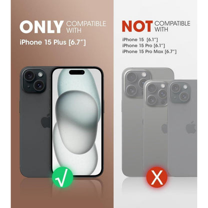iPhone 15 Plus Hülle mit Displayschutz, Schwarz