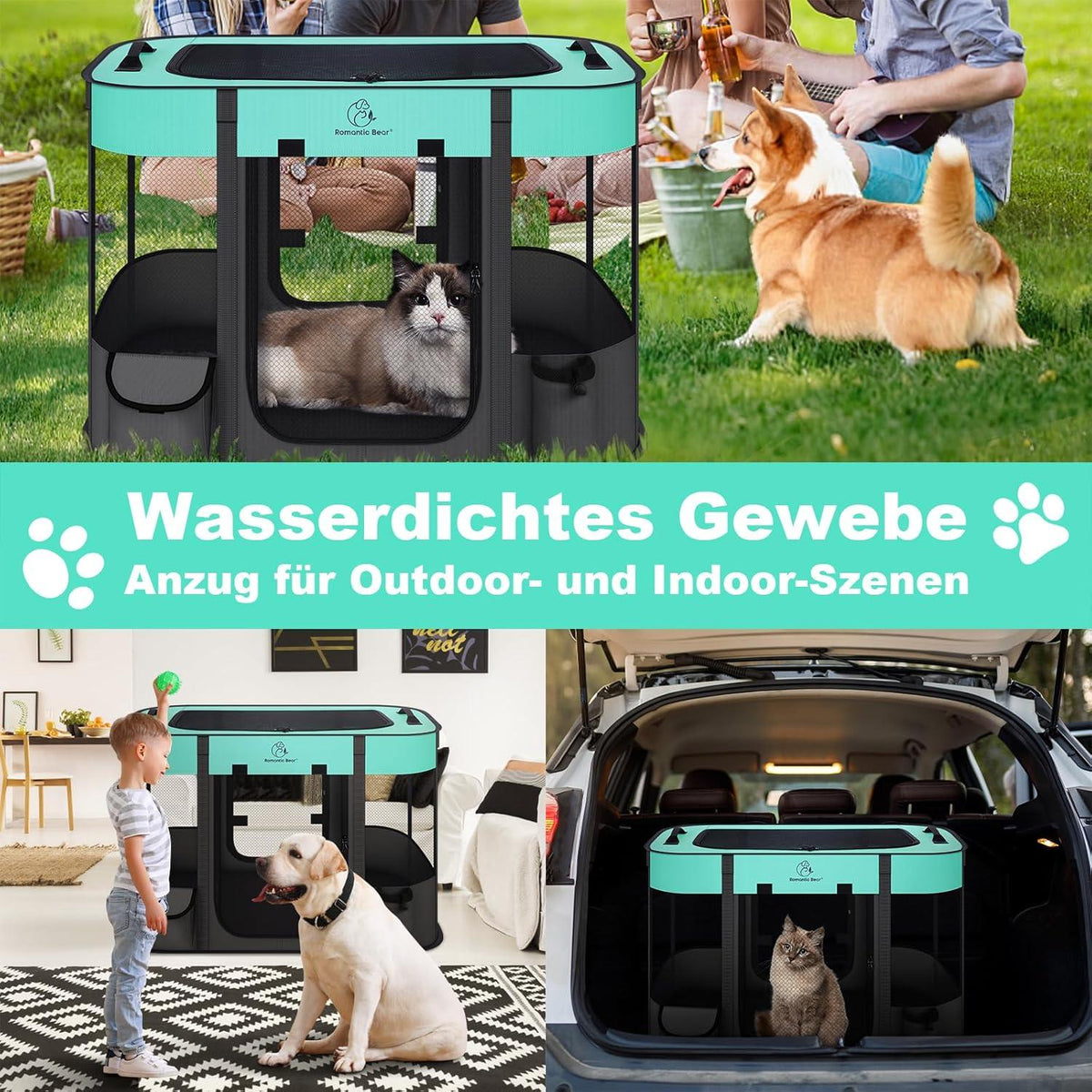 Welpenauslauf Hundebox Faltbar Wasserdicht Transportbox Kaninchen S
