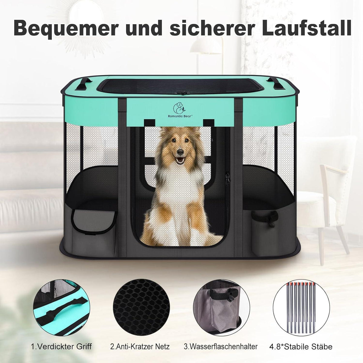 Welpenauslauf Hundebox faltbar wasserdicht Tierlaufstall