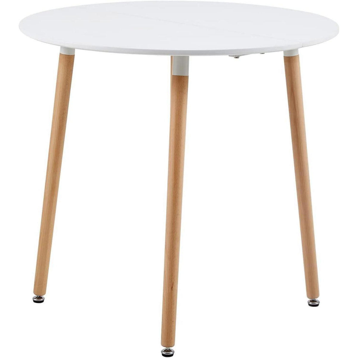 Skandinavisches Essgruppen-Set: Holztisch (80cm) & 4 Stühle
