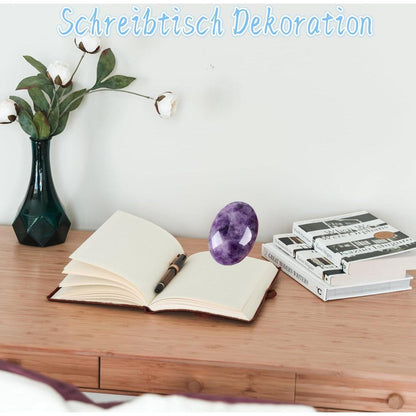 Amethyst Edelstein Handschmeichler 2.4 Zoll Oval, Heilkristall für Meditation