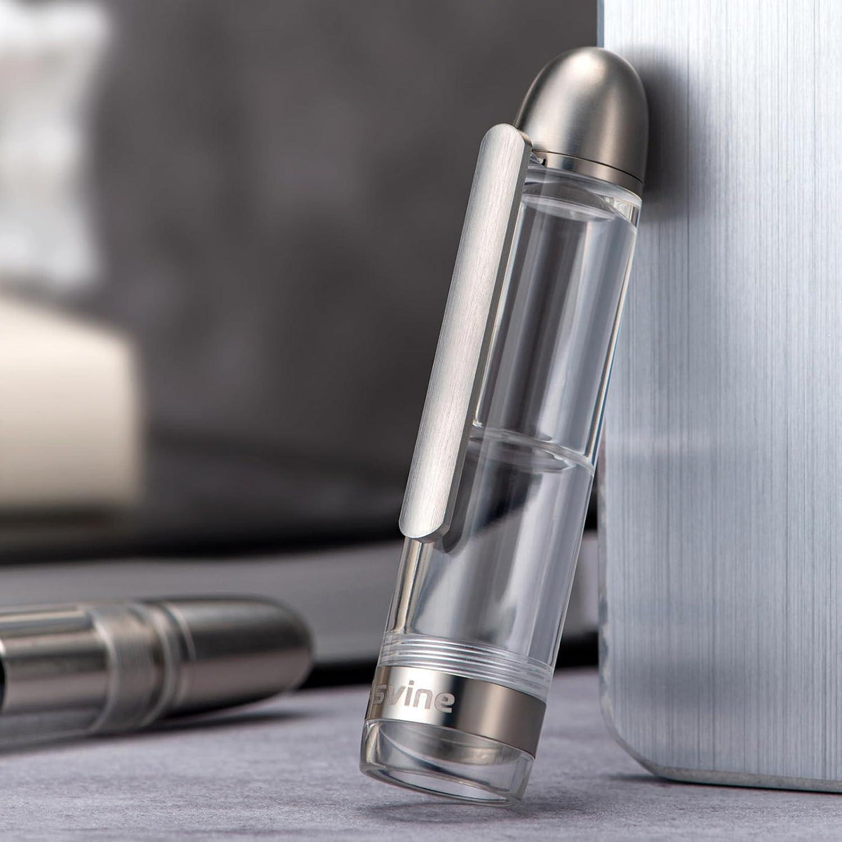 Füllfederhalter Acryl Transparent Kolbenfüller Bock Feder Broad Nib