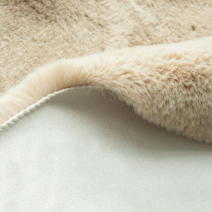 Flauschiger Kunstfell Teppich Beige 150x215 cm - Kuschelig & Waschbar