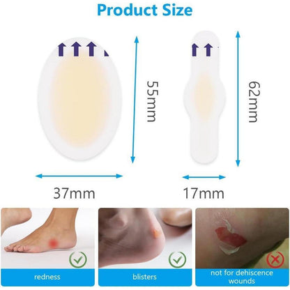 Blasenpflaster Hydrogel Wasserdicht für Ferse & Zehen (16 Stück)