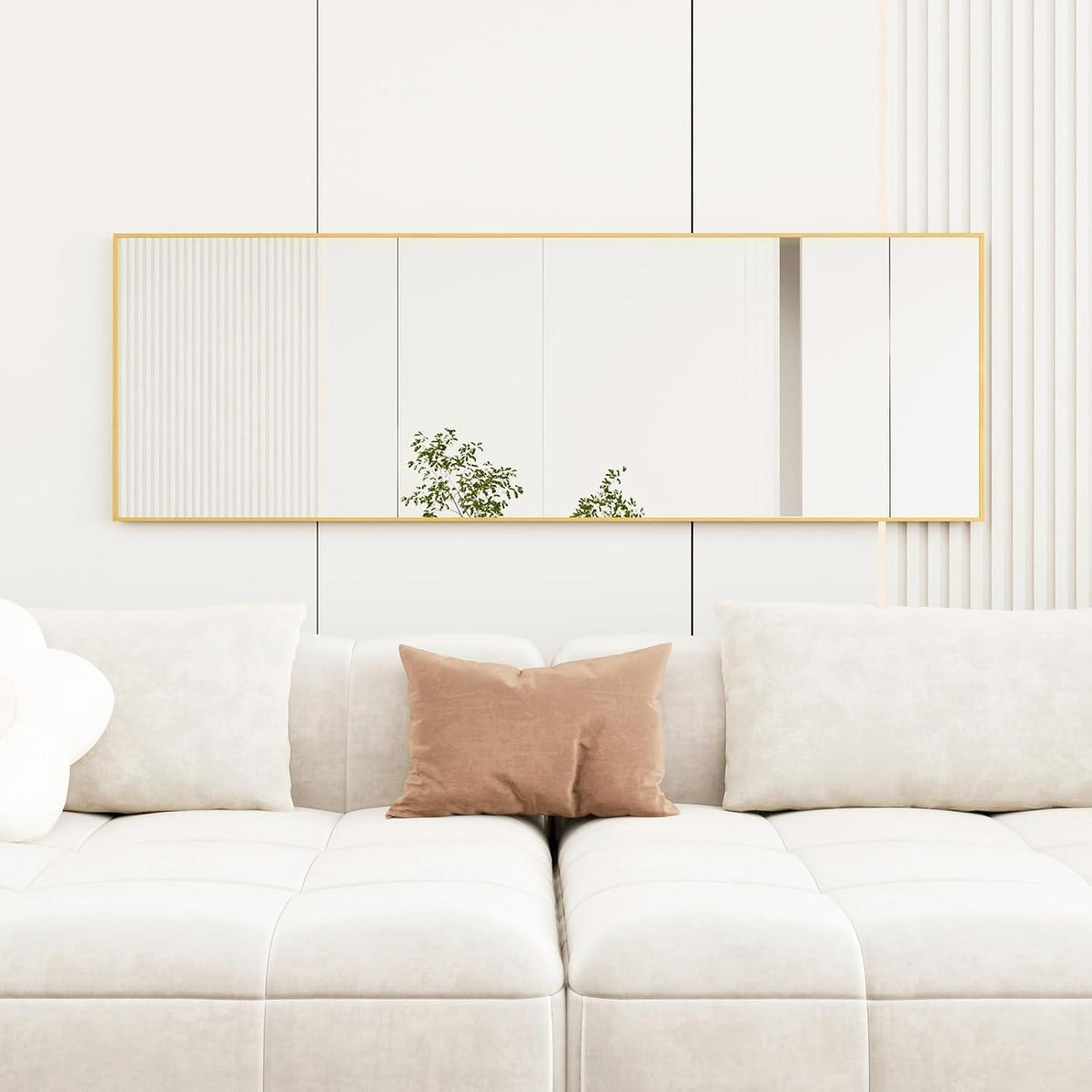 Großer Freistehender Spiegel 150x50cm mit Goldrahmen