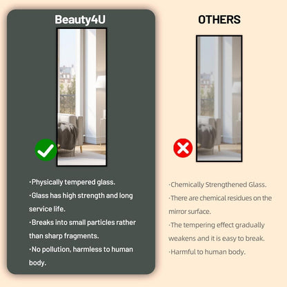 Ganzkörperspiegel 150x40cm – Freistehend, Hängend, Schwarz