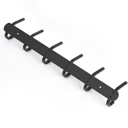 Kleiderhakenleiste Wandmontage mit 6 Haken, Schwarz