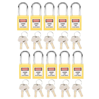 10x 38mm Nylon Sicherheitsvorhängeschloss mit 20 Schlüsseln