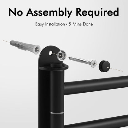 Schwenkbarer Handtuchhalter 4-Armig Schwarz 50cm Edelstahl