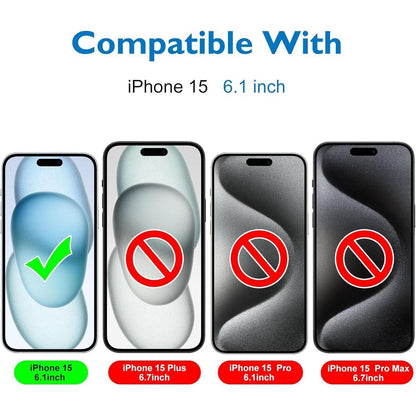 Matt Panzer Schutzglas für iPhone 15 (2+2 Stk.) Blendschutz