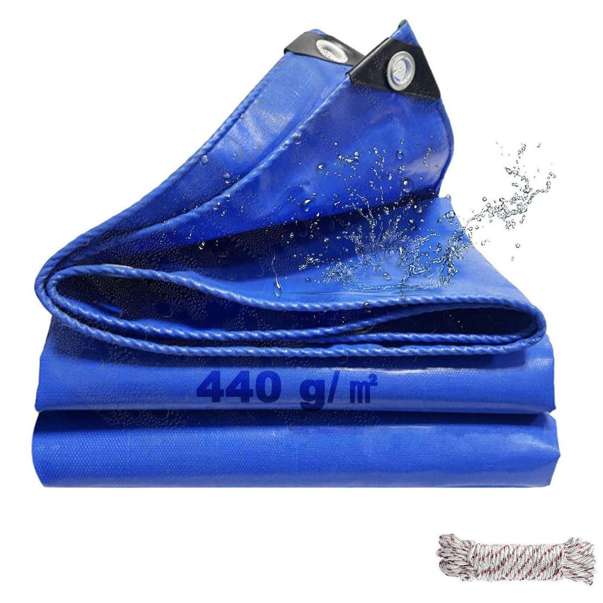 Wasserdichte Abdeckplane 2x3m – 440g/m² PVC Schutzplane Blau
