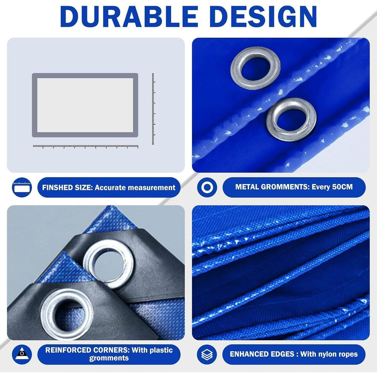 Wasserdichte Abdeckplane 3x4m – 440g/m² PVC Schutzplane Blau